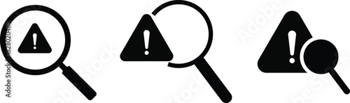 Risk analysis icon.  Danger assessment symbols. Warning and threat signs. Business Risk Analysis Icons. Security Audit and Risk Icons
