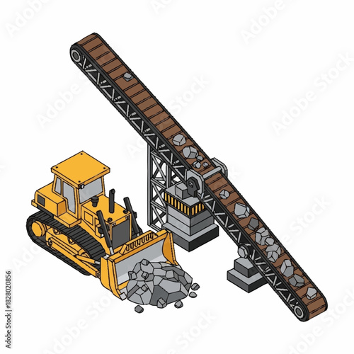 Heavy machinery in operation at a construction site.