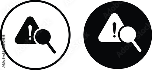 Risk analysis icon.  Danger assessment symbols. Warning and threat signs. Business Risk Analysis Icons. Security Audit and Risk Icons
