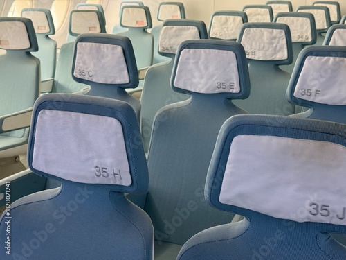 sièges avion gros plan