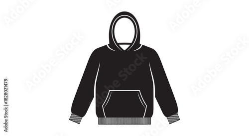 Hoodie sweatshirt silhouette stylish and comfortable apparel for casual wear silhouette
