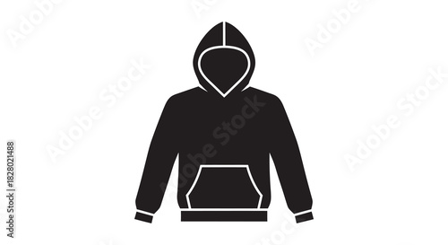 Hoodie silhouette isolated on white background clothing item silhouette
