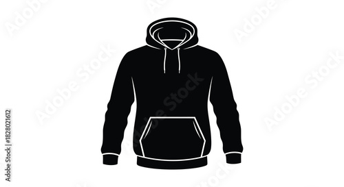Hoodie apparel black and white fashionable clothing silhouette