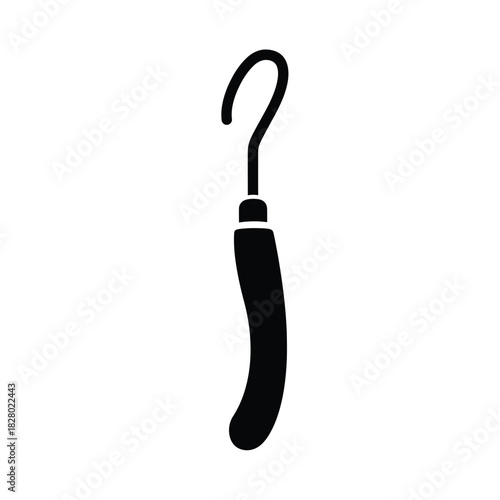 Black dental explorer tool icon instrument medical