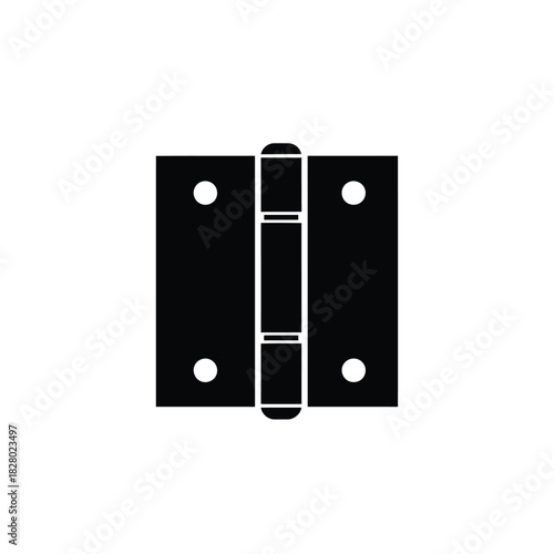 Black door hinge icon with white circles vector