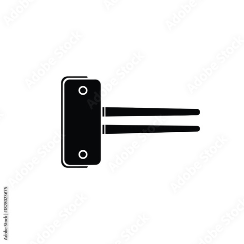 Black door stopper with two prongs white background