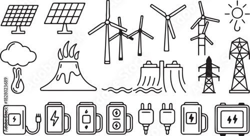 Sustainable Energy Vector Set - Clean Power Graphics