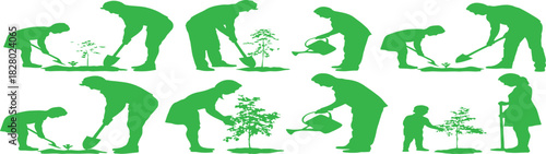 Gardening Vector Silhouettes - Environmental Care Icons