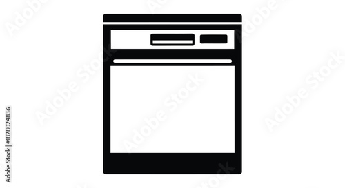 Dishwasher appliance black and white minimalist kitchen design silhouette