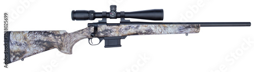 Big bolt action rifle with optic mounted