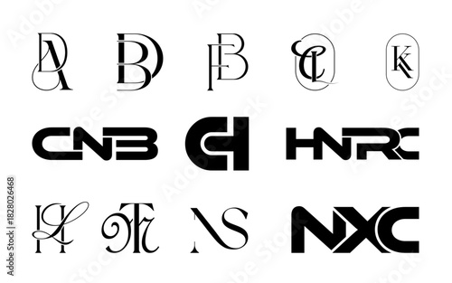 Minimalist Typograpy, bd, ch, fb logo design