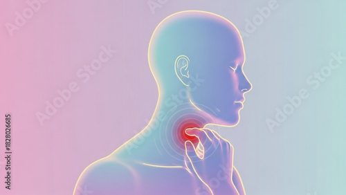 Person scratching their neck with red inflamed area indicating irritation or skin condition on the neck