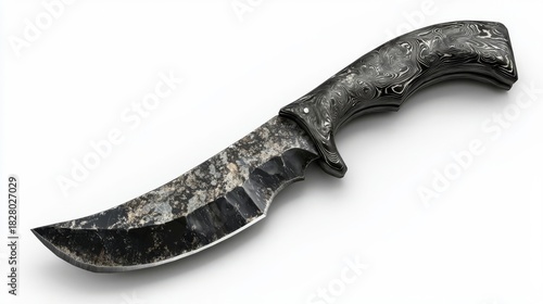 A high-quality knife with a textured handle, perfect for outdoor activities like camping and fishing.