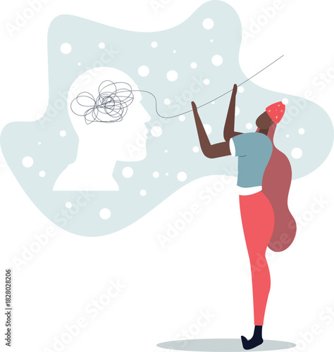 Woman character solve mental problems, learn self accepting and how to find herself.life and employment of people.