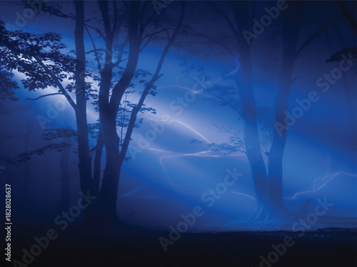 Deep indigo glowing abstract design with vector elements for creative projects