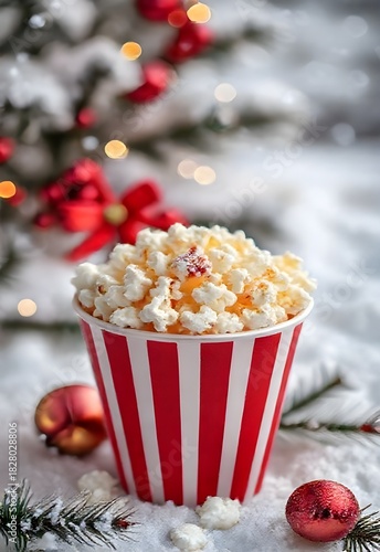 Fresh buttery popcorn served in glass and bowl on white background