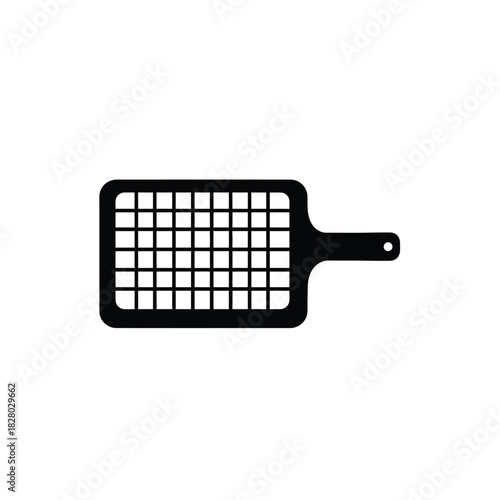 Black grill grate with handle icon barbecue cooking