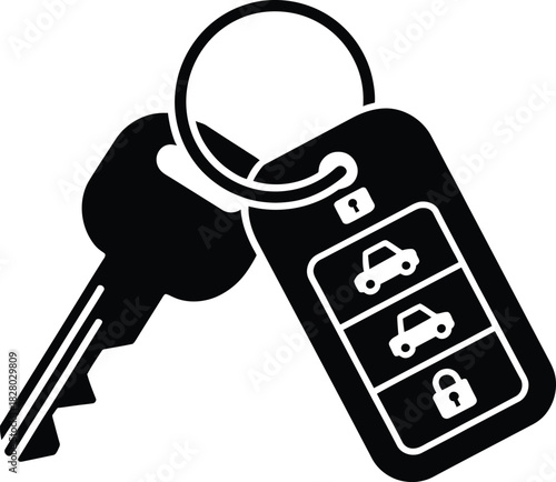 Car key and remote control for vehicle access and security.