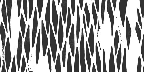 Black and white abstract organic pattern with vertical flowing lines and irregular shapes vector