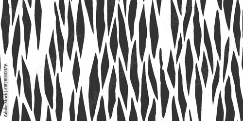 Black and white abstract organic wavy vertical stripes pattern background