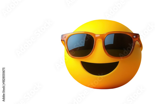Front view of colorful fashion sunglasses with transparent background for microstock, featuring gradient lenses and brown frame, perfect for summer and style
