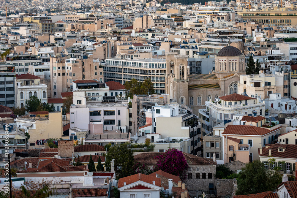 Fototapeta premium View of Athens at sunset 