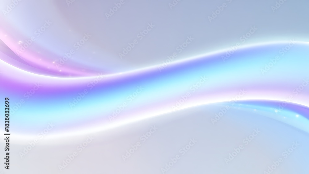 Obraz premium Iridescent wavy light flowing across a soft gradient background