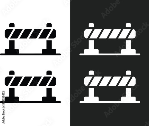 Construction barrier icons representing safety and obstacles in urban environments