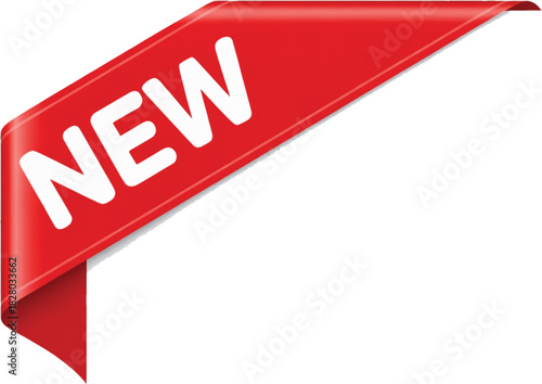 New label and tag.Tag new ribbon. Sticker with word new. Vector.  Red sticker signs, corner label banners and ribbons for product promotion sale, new arrival in store and online shop special price.