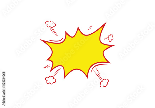 Colorful Starburst Speech pop Bubble Vector art, Bright Blank Message Sticker