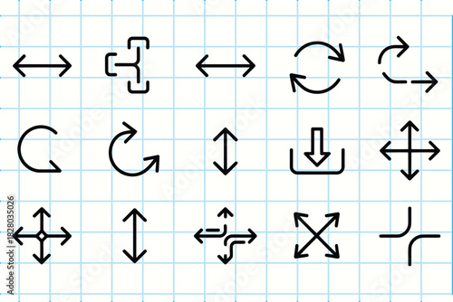 Hand drawn doodle arrows symbols for user interface design