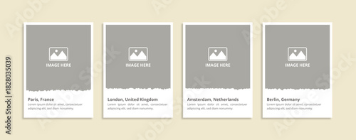 Set of torn paper photo frame for poster, booklet, and banner.