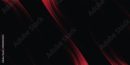 Halftone dots red and blue color pattern gradient grunge texture background black.