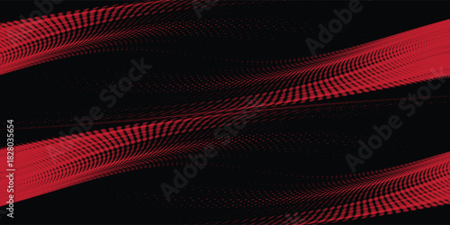 Halftone dots red and blue color pattern gradient grunge texture background black. Dot pop art comic sport style vector.
