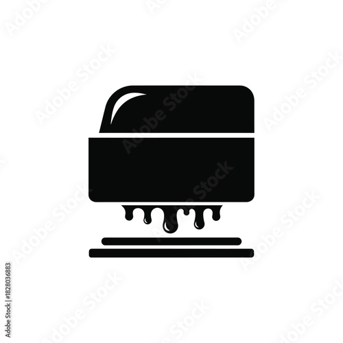 Black ink dripping from squeegee onto lines liquid