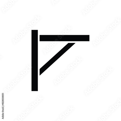 Black L Bracket Support Structure white