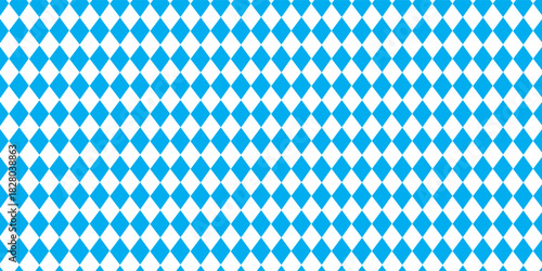 Blue and white diamond pattern inspired by Bavarian flag. Seamless geometric background for design and print. Blue Diamond Pattern Background