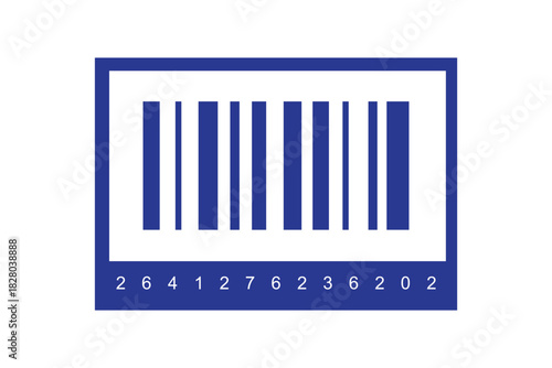 Realistic Barcode icon. Barcode vector icon. Trendy bar code for web icon. Abstract barcode vector icon illustration. Barcode icon illustration material with numbers.