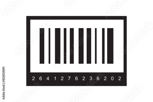 Realistic Barcode icon. Barcode vector icon. Trendy bar code for web icon. Abstract barcode vector icon illustration. Barcode icon illustration material with numbers.