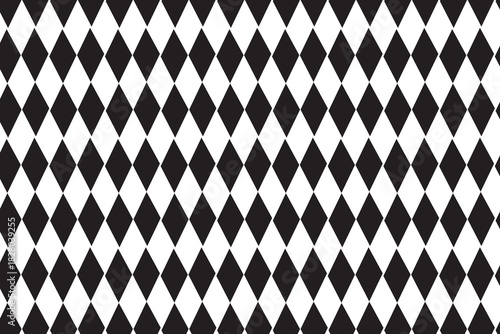Black Diamond Geometric Pattern. Seamless Vector Background. Black and White Geometric Vector. Diamond Grid Pattern