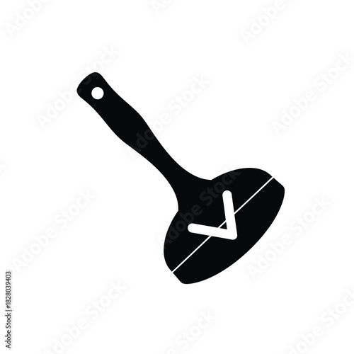 Black ladle with check mark icon spoon kitchen