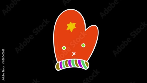 Beautiful Christmas gloves on black background