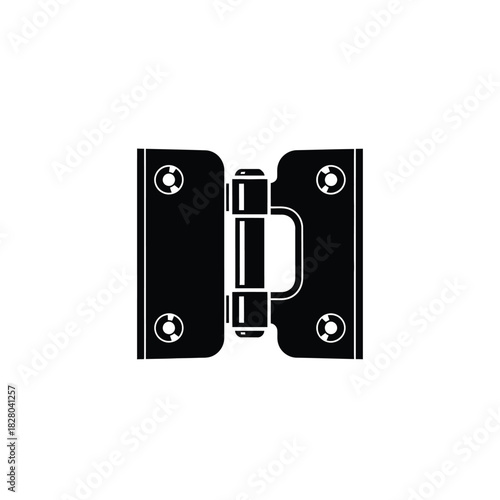 Black metal hinge icon on white background vector
