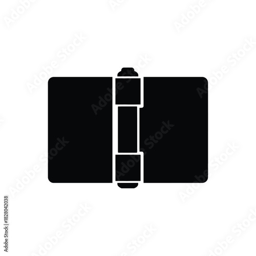 Black open book with white hinge detail vector