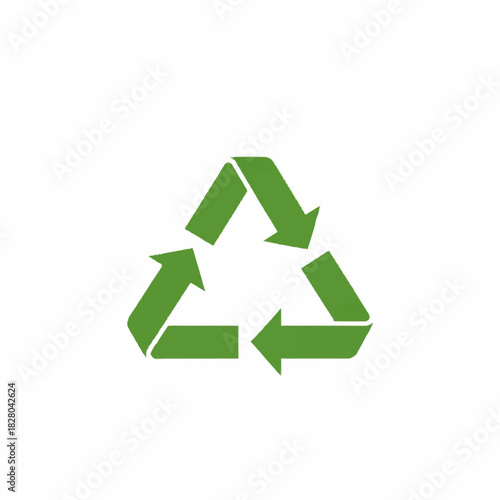 Green recycling symbol representing environmental sustainability and conservation efforts.