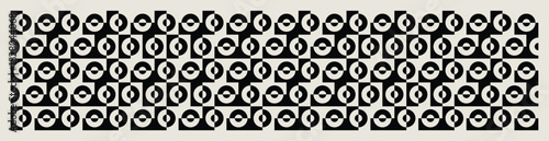 Mid century modern half circles pattern vector. Graphical illustration for a unique banners, textiles and interior design.

