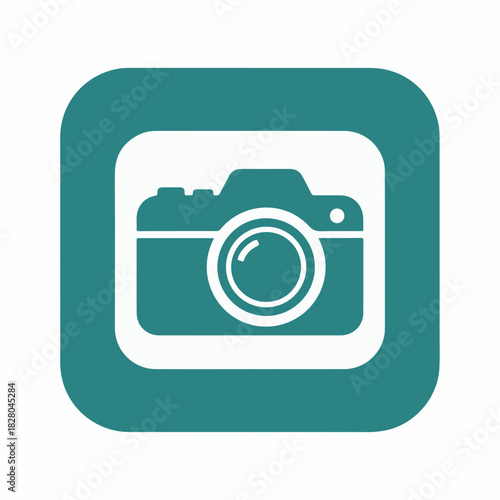 Camera icon design for modern applications and digital platforms. This camera symbol showcases a sleek outline, perfect for photography apps and tech designs.