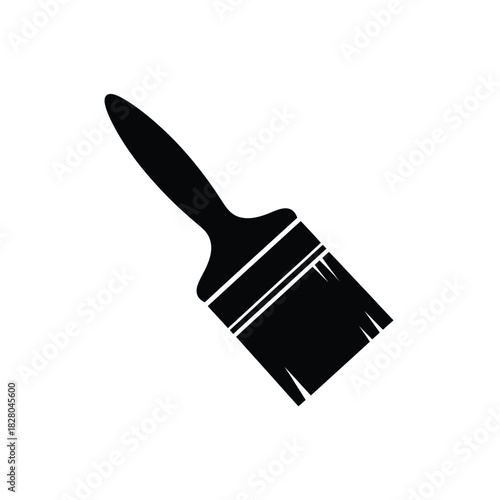 Black paint brush silhouette on white background tool