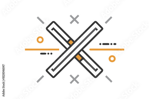 dual trend crossover line chart icon  