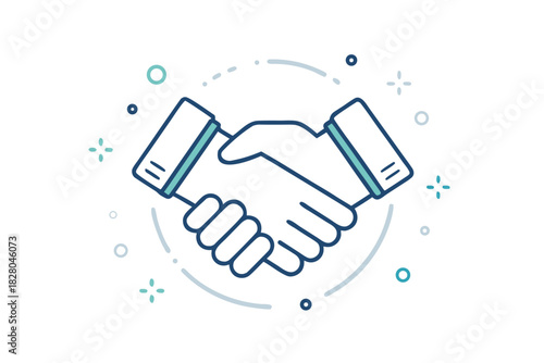 handshake outline icon  